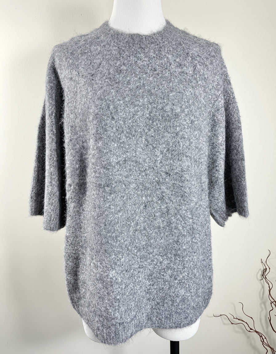 Pull Gris Brume – Maille Duveteuse Premium