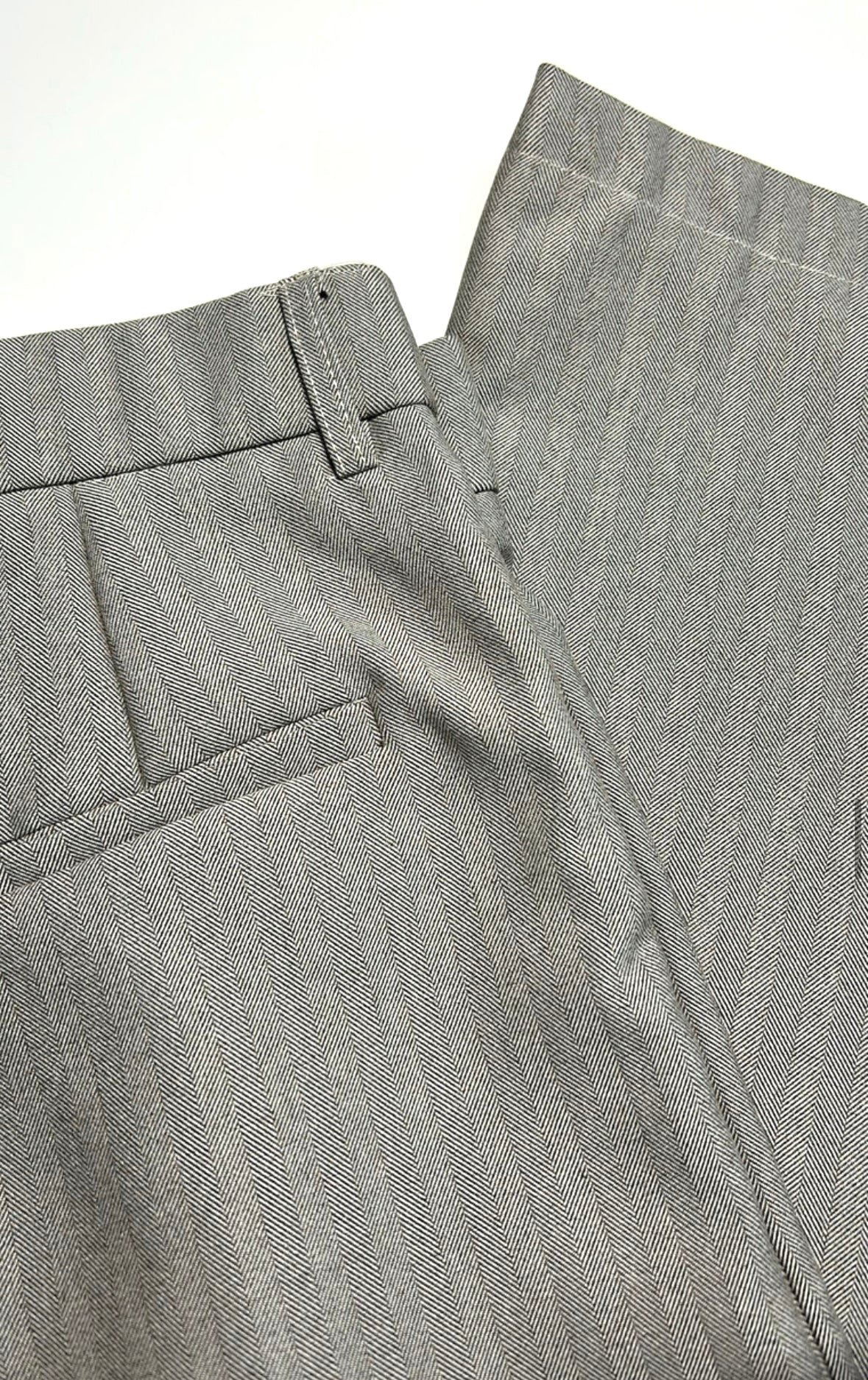 Pantalon Soren – Beige Gris Chevrons Fluide