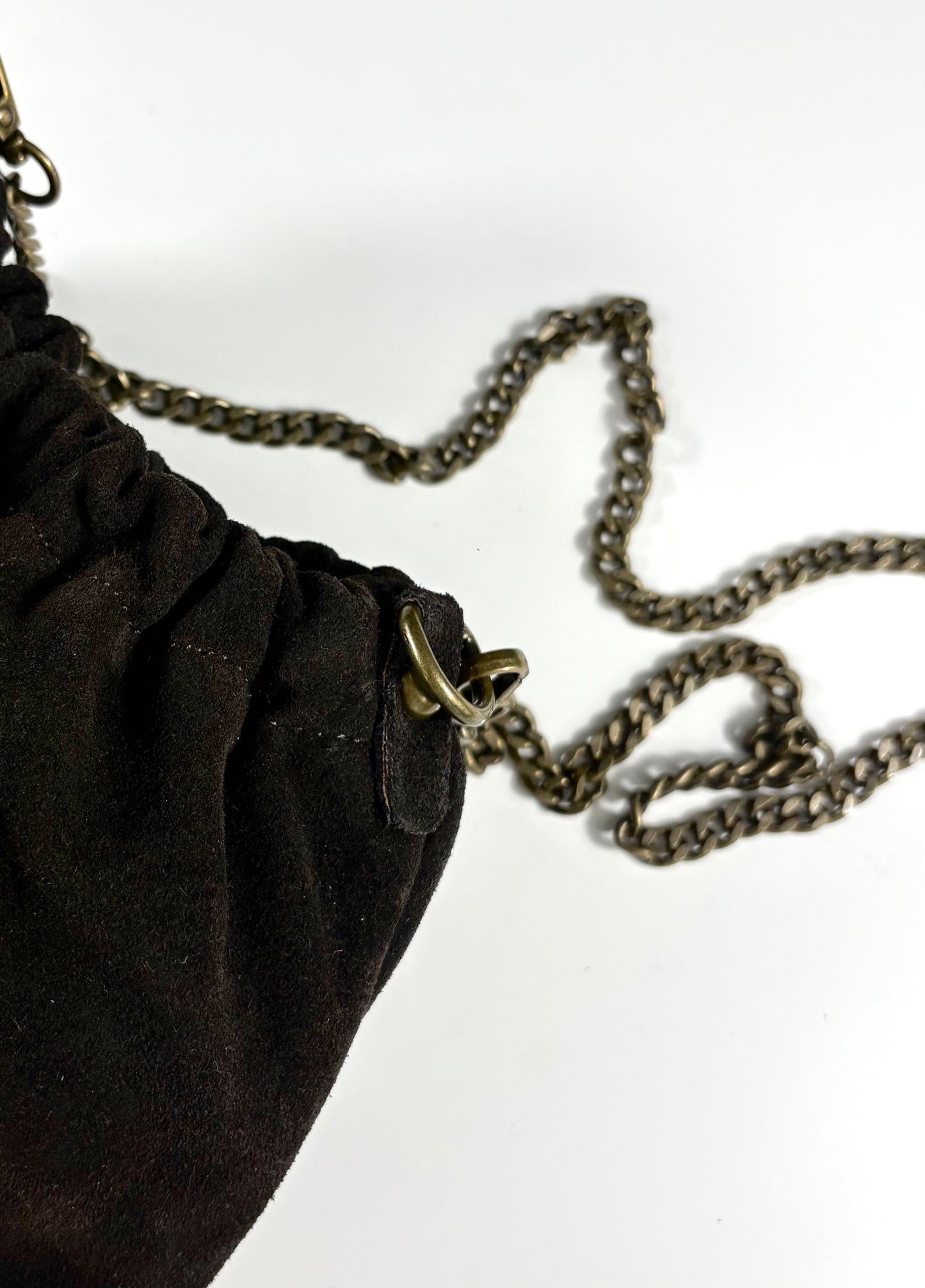 Sac Selya – Daim Véritable Chaîne Or Brossé