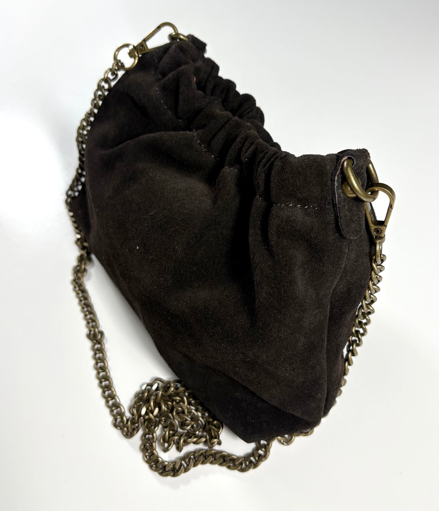 Sac Selya – Daim Véritable Chaîne Or Brossé