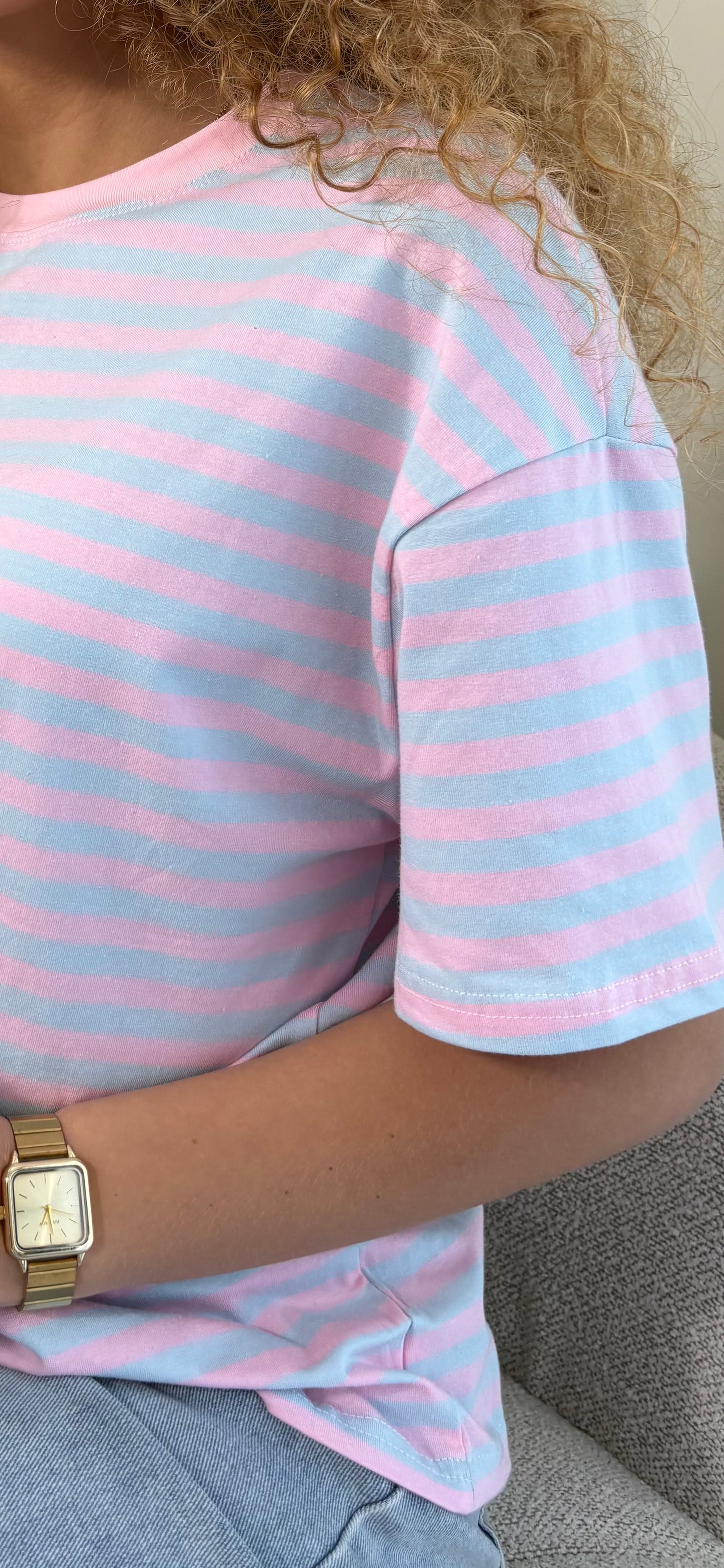 T-shirt Rosa – Rayures Douces