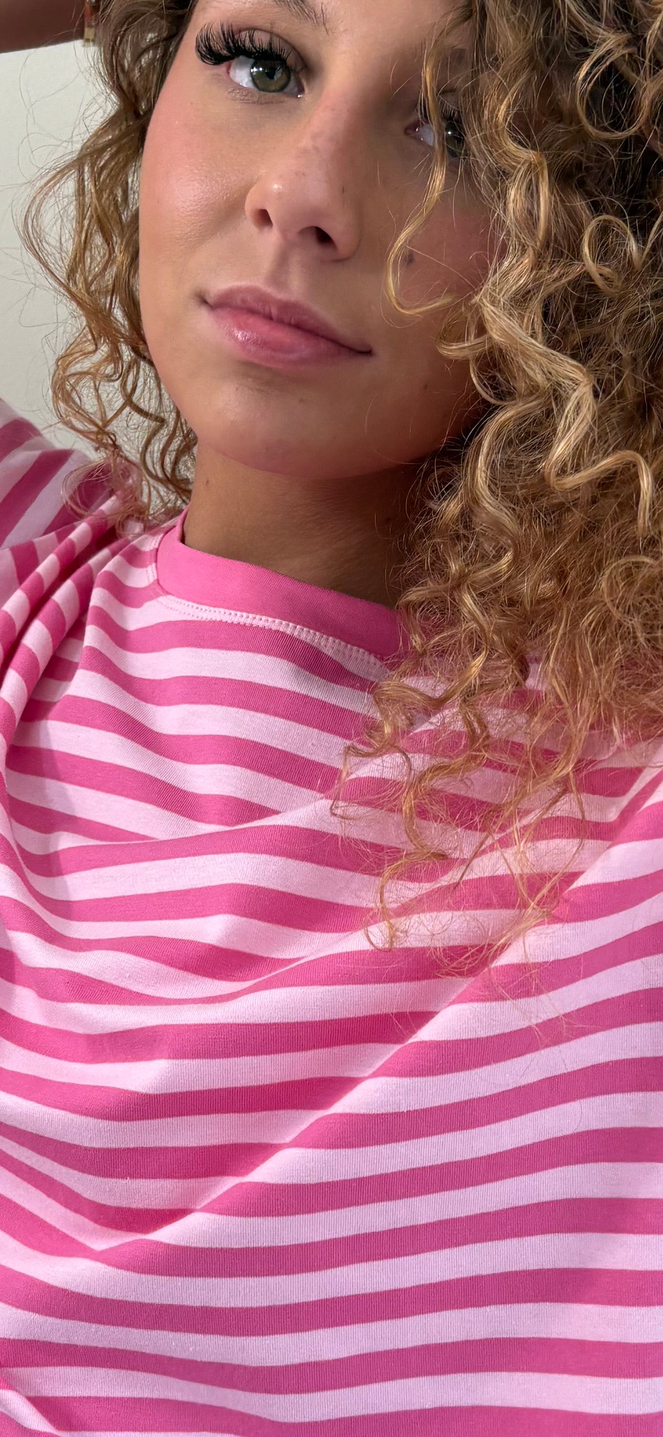 T-shirt Rosa – Rayures Douces