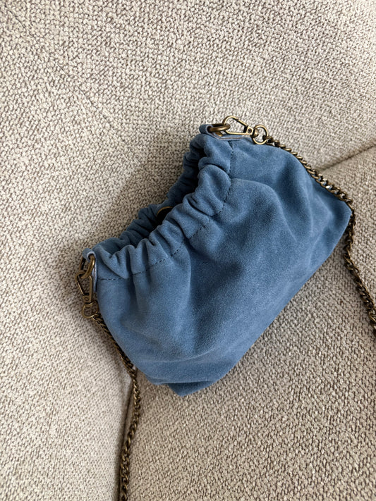 Sac Selya – Daim Véritable Chaîne Or Brossé