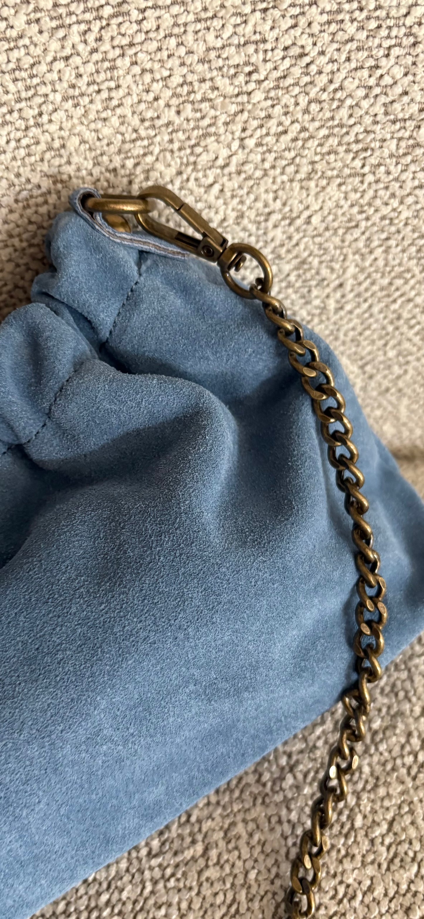 Sac Selya – Daim Véritable Chaîne Or Brossé