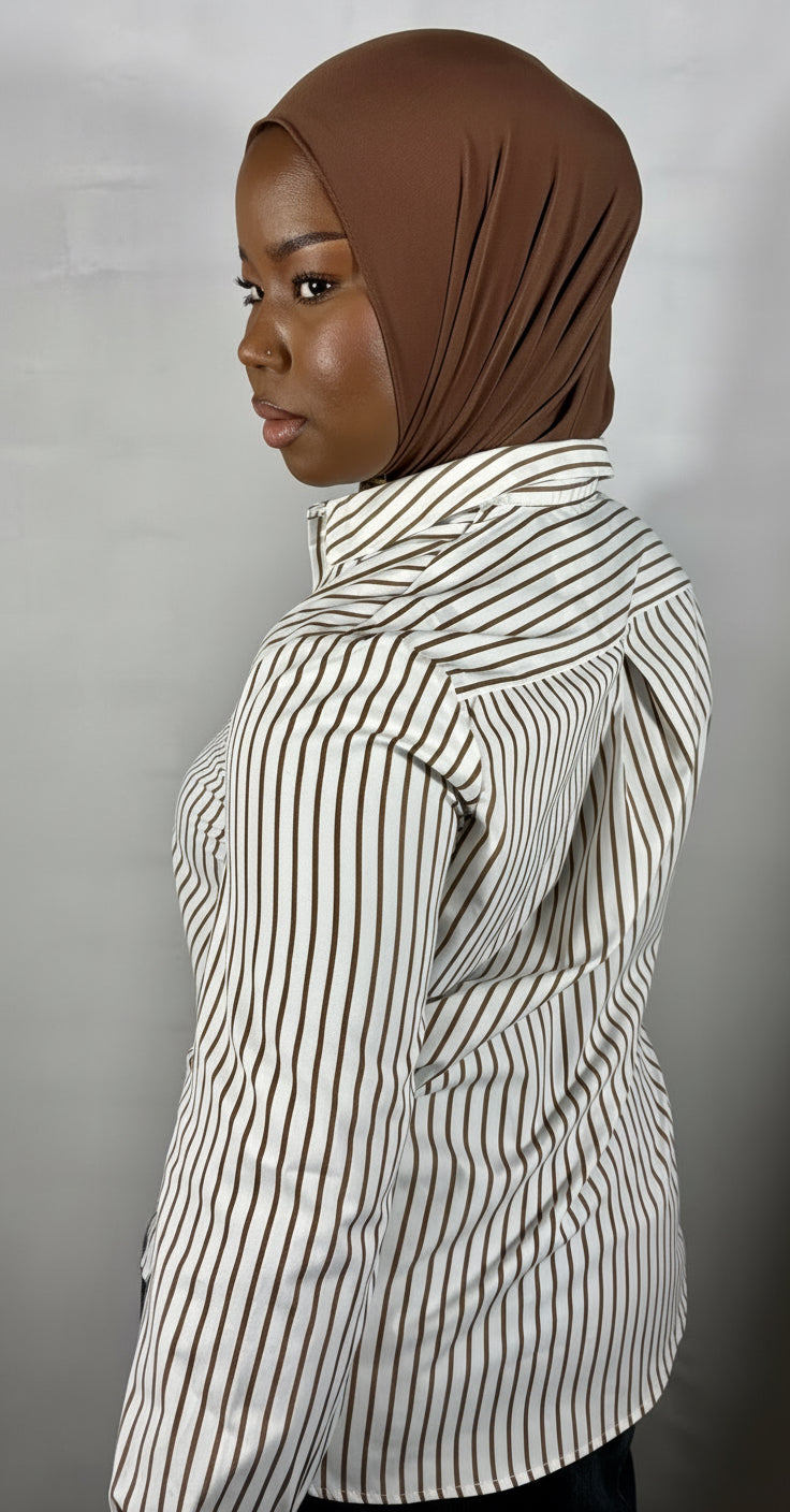 Chemise Ysia — ligne pure, rayures signatures